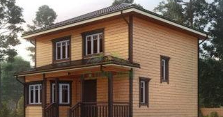 Двухэтажный дом из бруса в Кузнецке от Строй-Кнц - строительство от 133666 руб.