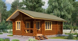 Одноэтажный дом из бревна под ключ в Кузнецке –цены от 133666 рублей