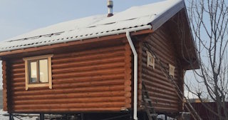Баня из оцилиндрованного бревна под ключ в Кузнецке - от 133666 рублей